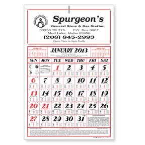 Almanac Calendar - 7 Sheet