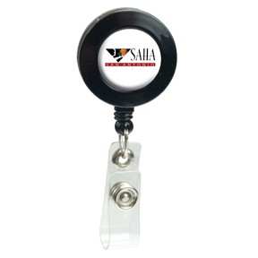 Retractable Badge Holder - Round/Alligator- Domed