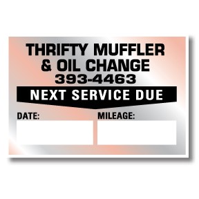 Static Cling Automotive Service Reminders