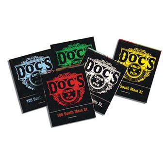 Matchbooks - Assorted Colors Black Ink Reverse
